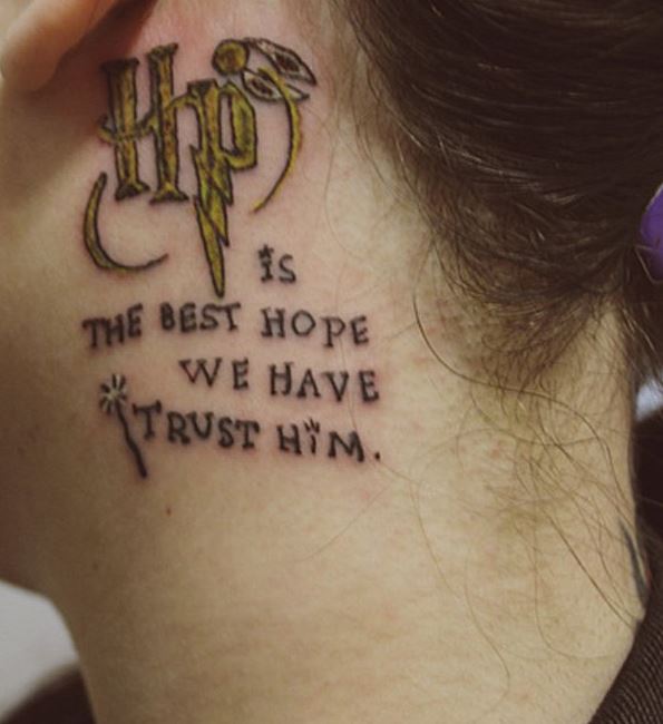Harry Potter Tattoo On Neck