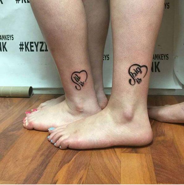 Heart Sibling Tattoos Design