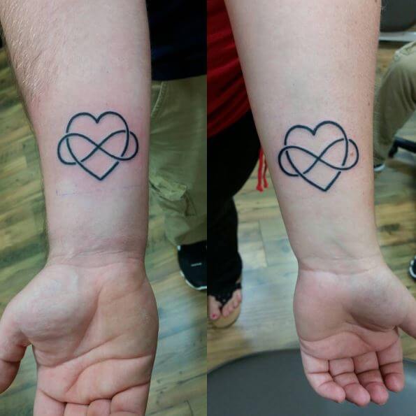 Heart And Infinity Sibling Tattoos Design And Ideas