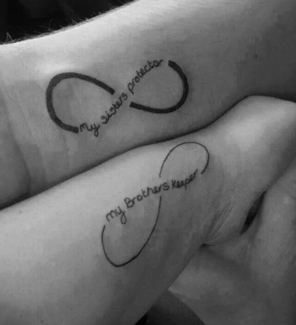Infinity Brother And Sister Tattoos Design