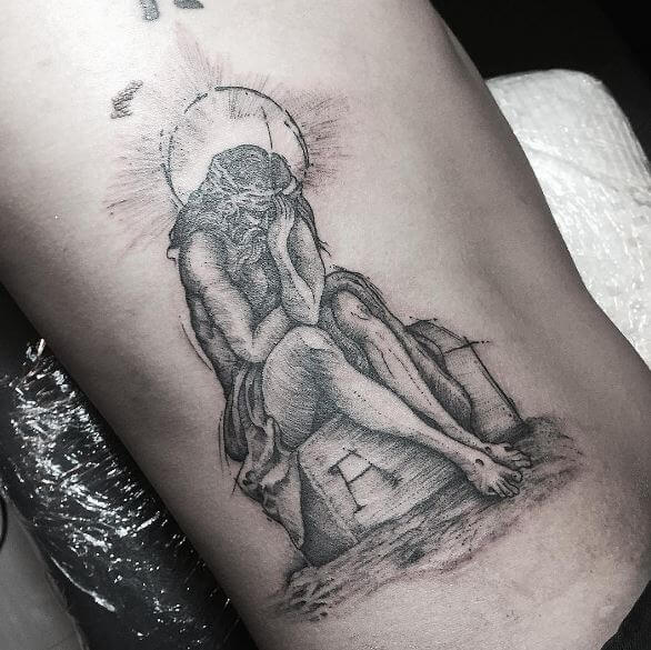 Jesus Tattoos Design On Ribcage