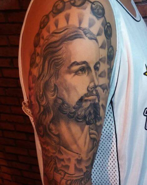 Jesus Tattoos On Biceps