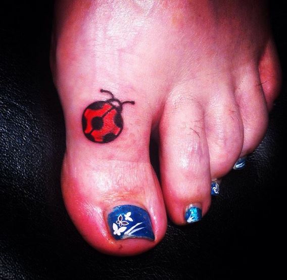 Ladybug Toe Tattoos Design And Ideas