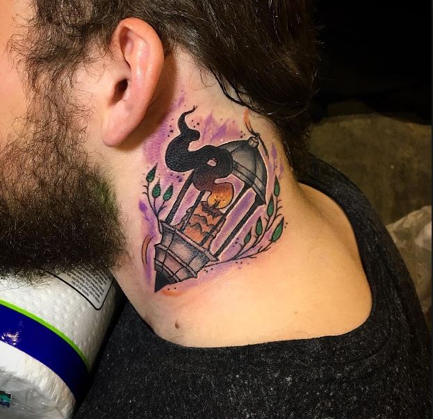 Lantern Shape Neck Tattoos
