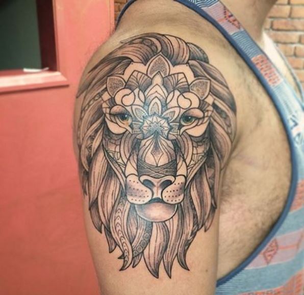 Lion Tattoos Design On Shoulder