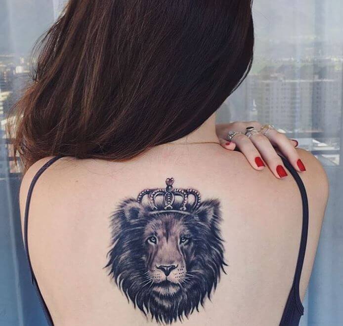 Lion Tattoos Design On Spine