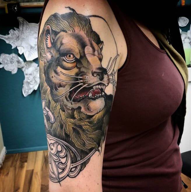 Lion Tattoos For Girl