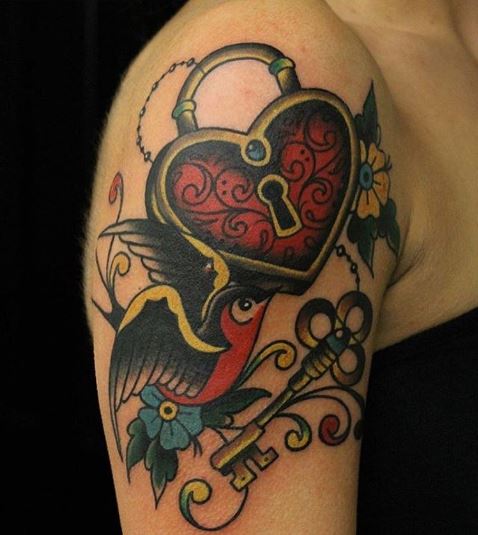Lock Shoulder Tattoos Design And Ideas