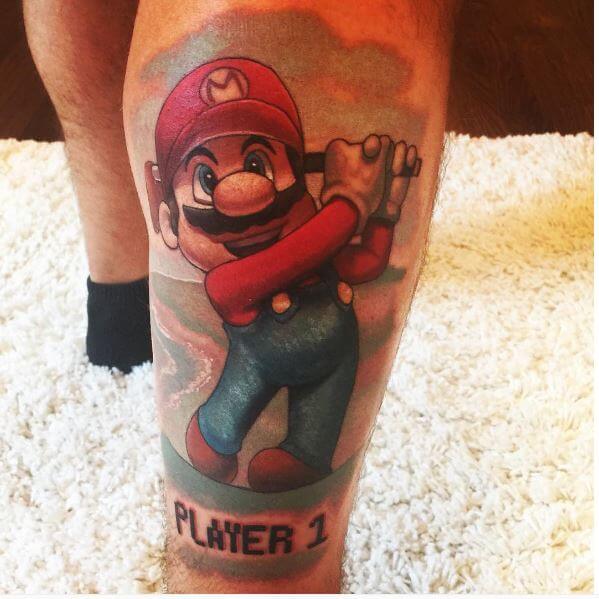 Mario Tattoos Design For Small Brother