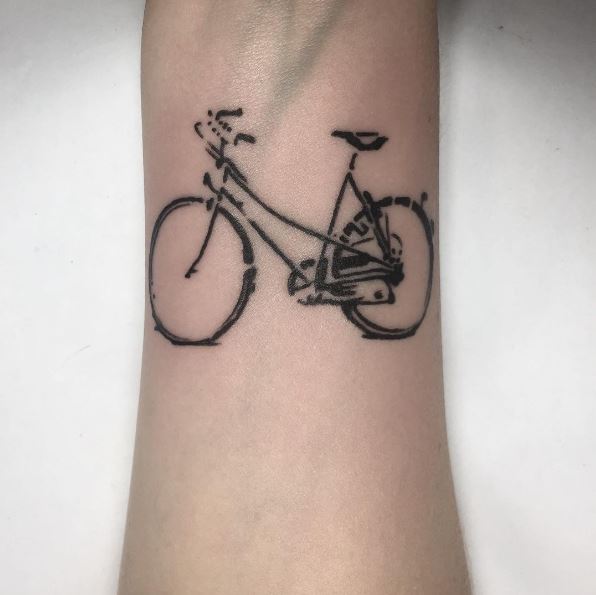 Micro Cycle Tattoos Design On Wrist
