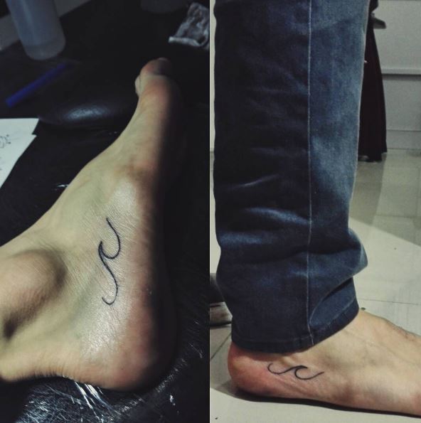 Micro Wave Tattoos Design On Foot
