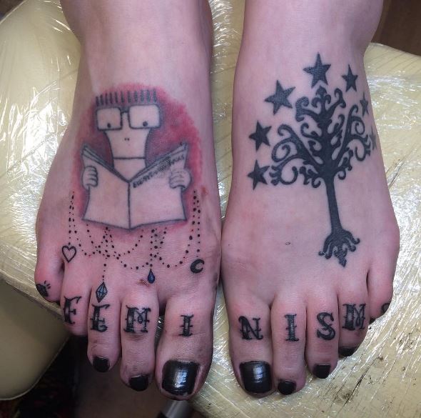 Most Beautiful Toes Tattoos Design