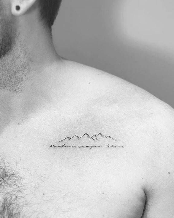 Geometric Mountain Tattoo Idea  BlackInk