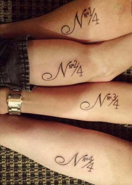 Numerical Sibling Tattoos Design