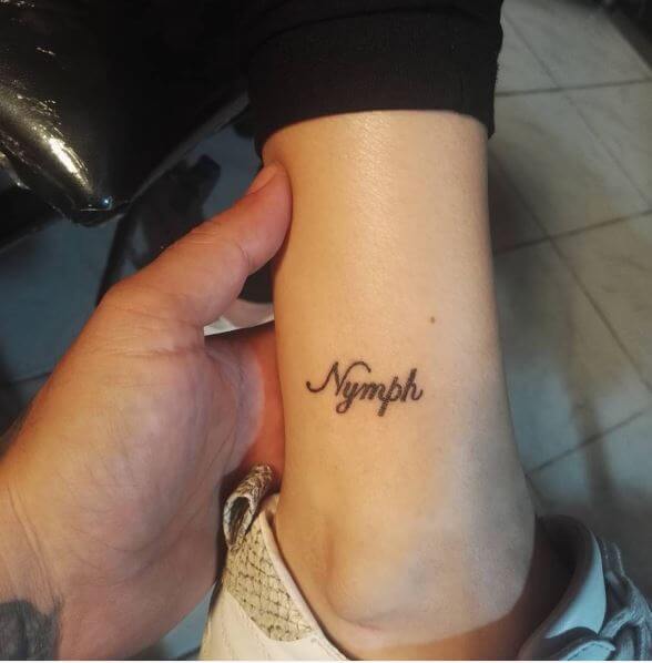 One Word Tattoos Design On Legs