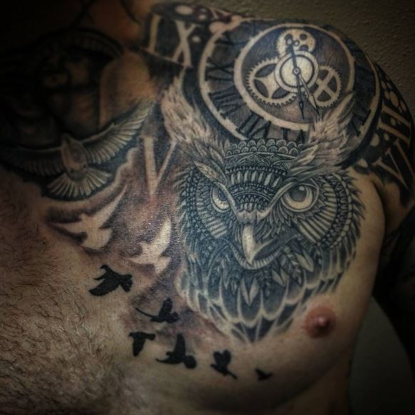Owl Tattoo On Body
