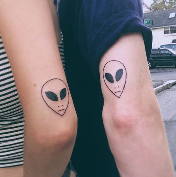 Sibling Alien Tattoos Matching