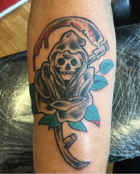 Simple Grim Reaper Tattoos Design
