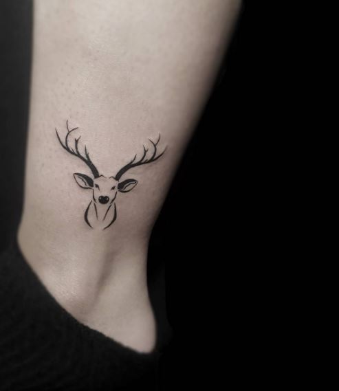 Simplistic Micro Deer Head Tattoos Design And Ideas