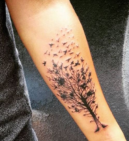 forearm tattoos tree