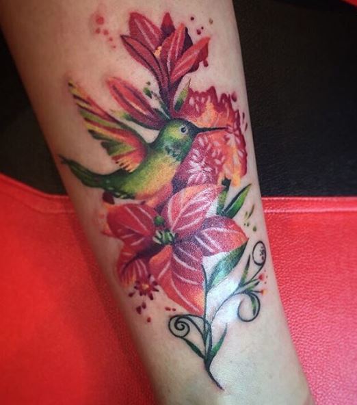 Water Color Floral Tattoos Design And Ideas
