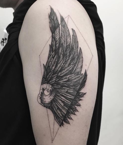 Wing Tattoo On Arm 15