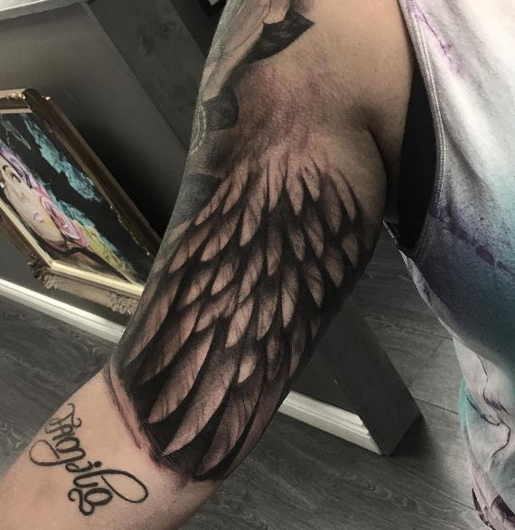 Wing Tattoo On Arm 19