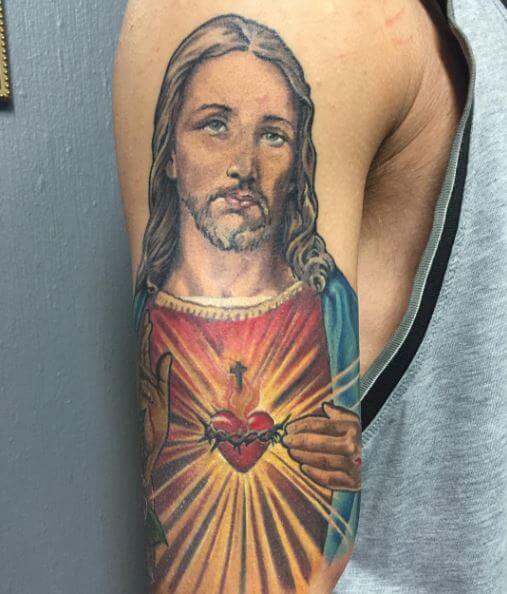 Wonderful Jesus Tattoos Design On Arms