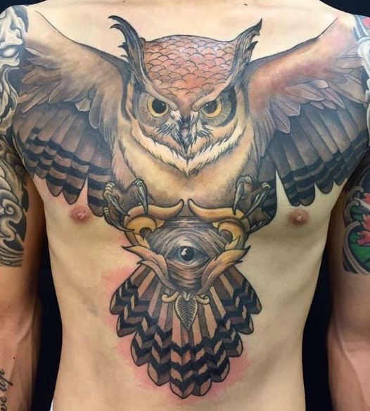 American Traditional Owl Tattoos