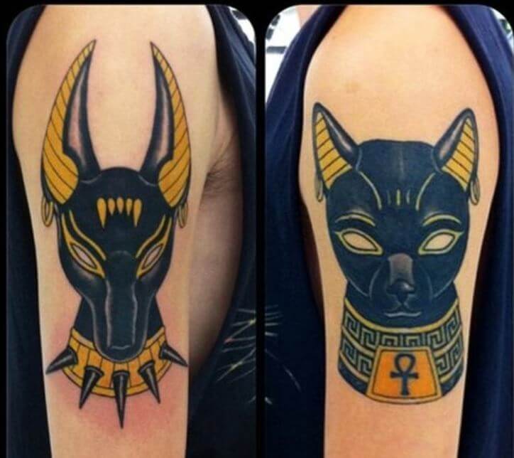 Anubis And Bastet Tattoo