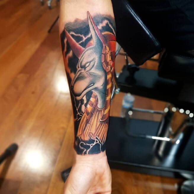 Anubis Forearm Tattoo