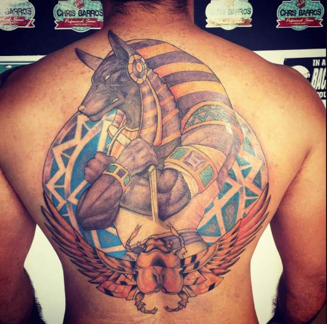 Anubis Full Back Tattoo