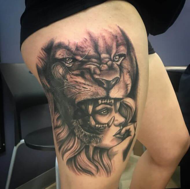 Aztec Lion Tattoo