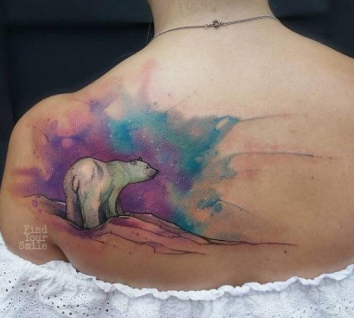 Bear Watercolor Tattoo