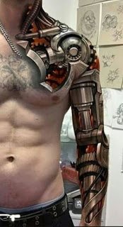 Biomechanical Sleeve Tattoo Ideas For Men