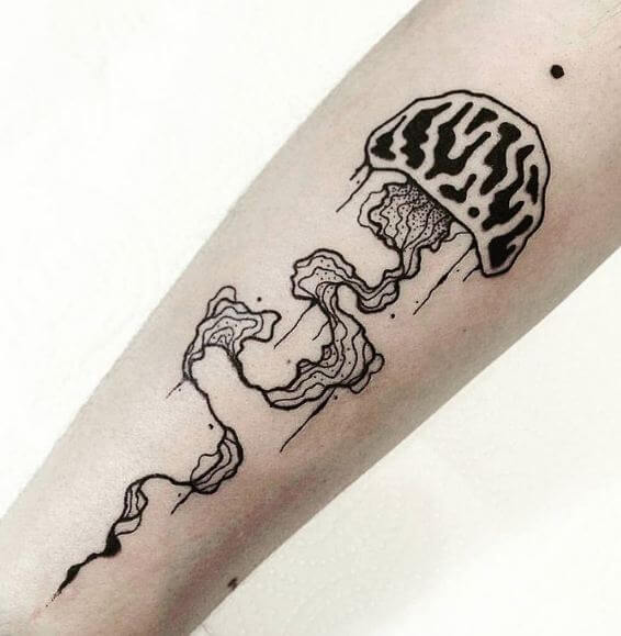 Black And Grey Jellyfish Tattoos