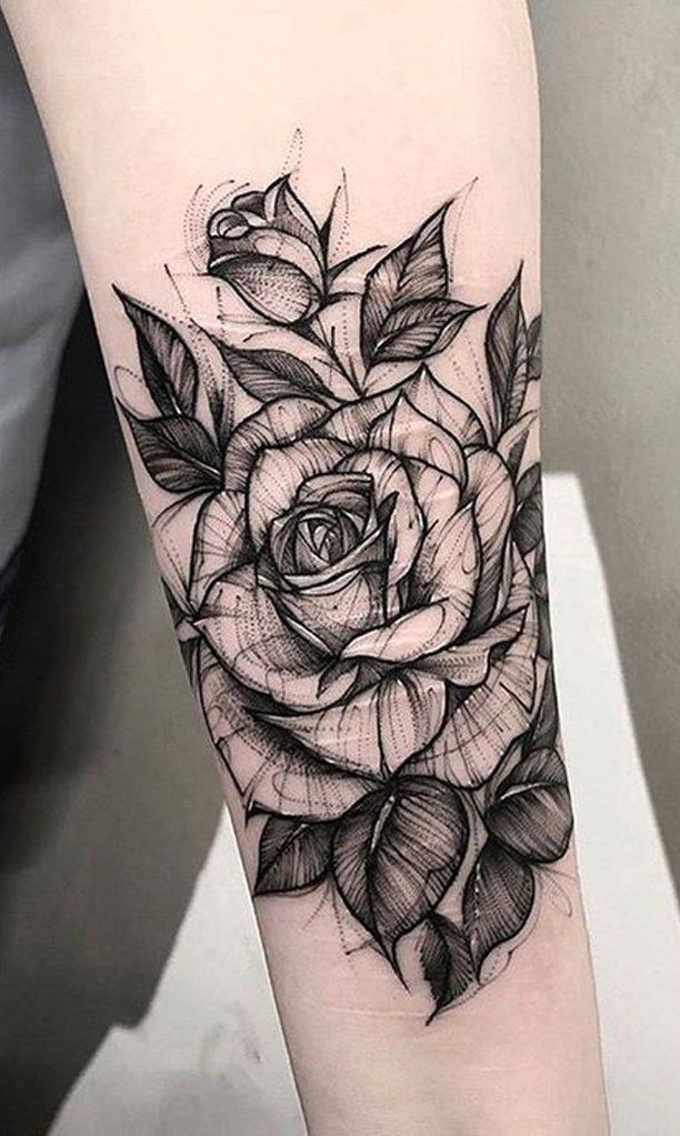 Black And Red Roses Tattoo (6)