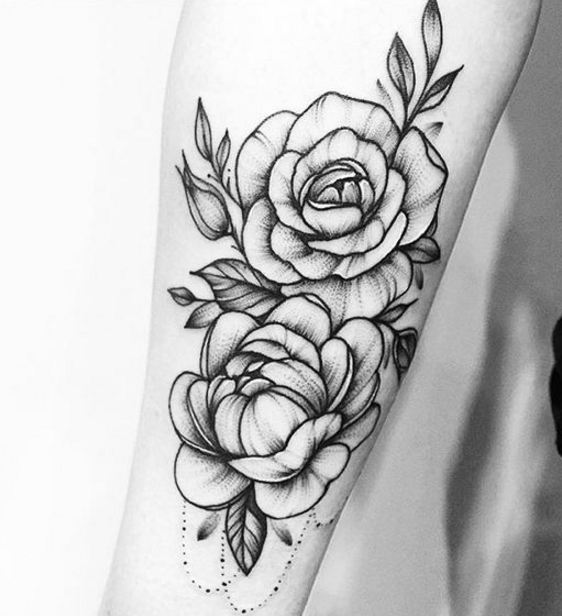 Black And White Rose Tattoos
