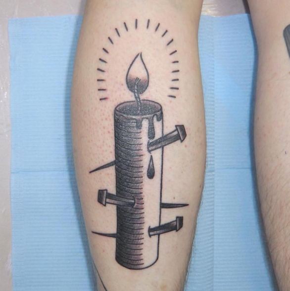 Candle Leg Tattoos