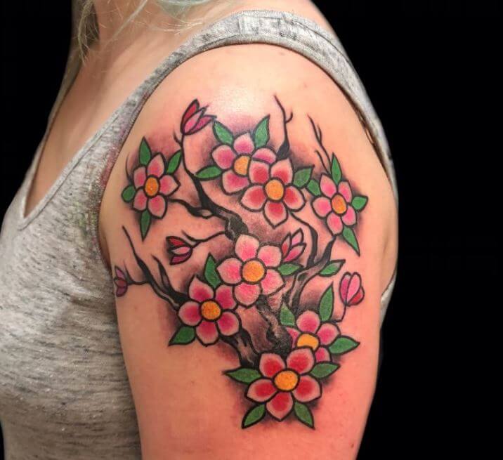 Cherry Blossom Arm Tattoos