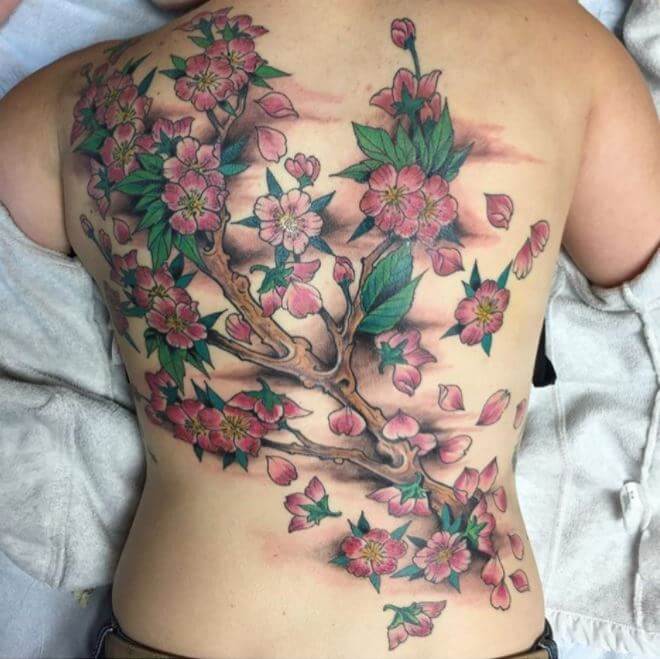 Cherry Blossom Back Tattoo