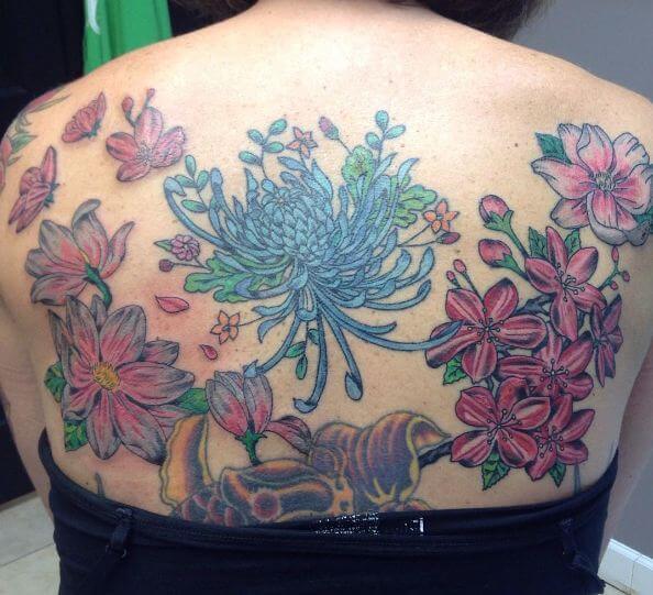 Cherry Blossom Back Tattoos