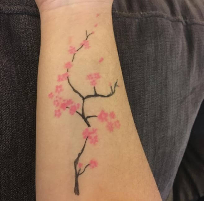 Cherry Blossom Flower Tattoo Outline