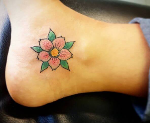 Cherry Blossom Foot Tattoos
