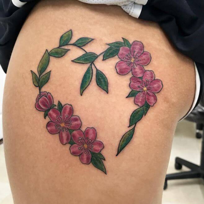 Cherry Blossom Heart Tattoos.