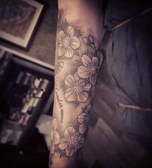 Cherry Blossom Sleeve Tattoos