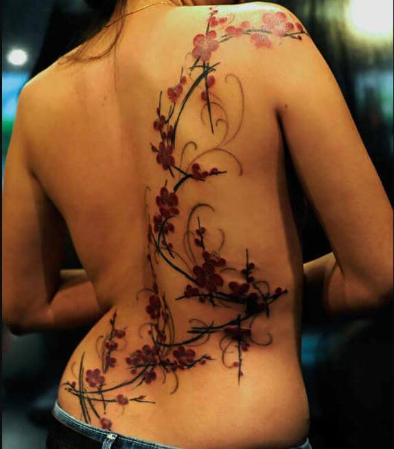 Cherry Blossom Tattoo Back