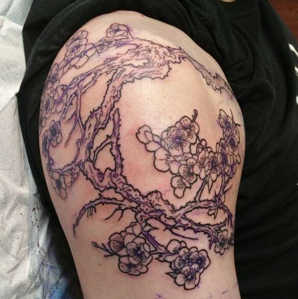 Cherry Blossom Vines Tattoos
