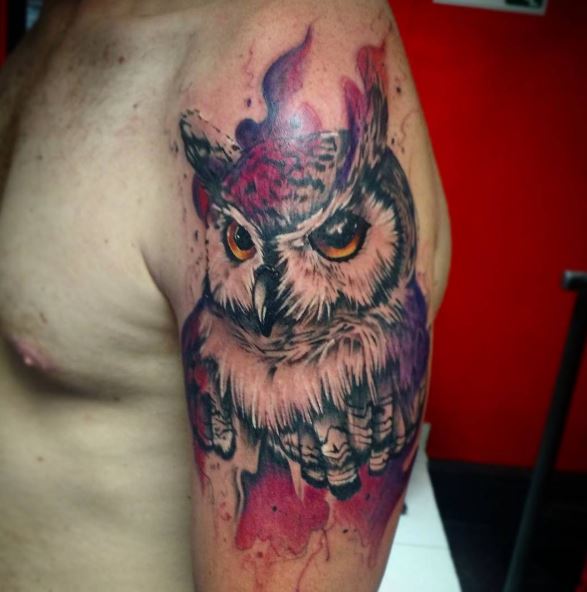 Color Owl Tattoos
