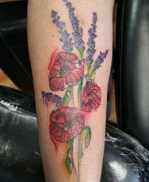 Cool Watercolor Flower Tattoos